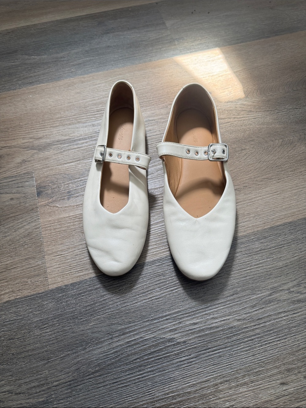 Madewell Remy Mary Jane Ivory Flats with Buckle Strap